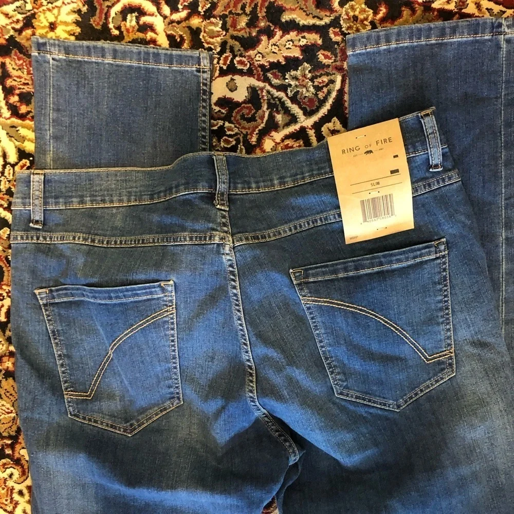 NWT  men's ring of fire slim stretch jeans, 38 x 30